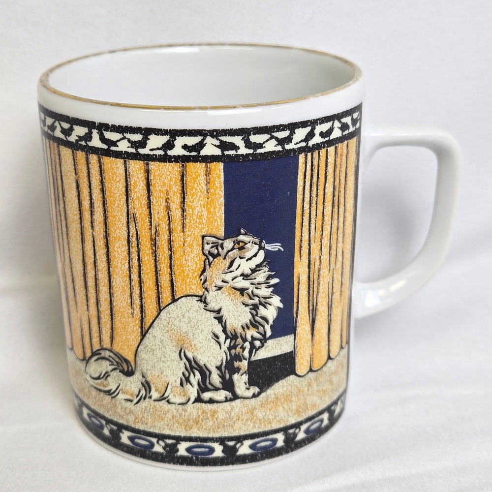 Metropolitan Museum of Art MMA The Little Gray Cat Mug Vintage France 1989
